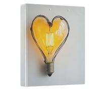 Heart Shape Bulb Amber Blue 3 - Ring Binders with 1.57" Round Rings Fit 200 Sheets of 8.5x11 Inches Paper for Meeting Classroom School Home Office, 12.4x10.63x2.36 Inches