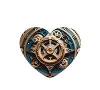 Heart Shape Car Air Fresheners Cool Steampunk Gears Pattern 6 Pcs Car Aromatherapy Tablets For Car Wardrobe Shoe Cabinet Eliminate Odors