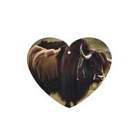 Heart Shape Car Air Fresheners Mighty Highland Yak Pattern 6 Pcs Car Aromatherapy Tablets For Car Wardrobe Shoe Cabinet Eliminate Odors