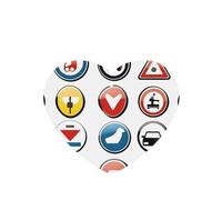 Heart Shape Car Air Fresheners Traffic Symbols In E Pattern 6 Pcs Car Aromatherapy Tablets For Car Wardrobe Shoe Cabinet Eliminate Odors