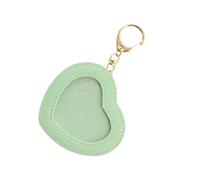 Heart Shape Cartoon Badge Holder Keychain Anime Pin PU Leather Display Protector for Students and Fashion Enthusiasts Daily Pendulum Accessories, Green, Eine Größe