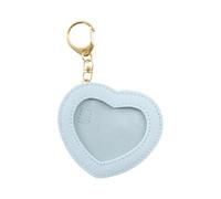 Heart Shape Cartoon Badge Holder Keychain Anime Pin PU Leather Display Protector for Students and Fashion Enthusiasts Daily Pendulum Accessories, light blue, Eine Größe