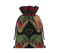 Heart Shape Cobra Head Print Drawstring Bags, Candy Snack Bag, Reusable Holiday Pouches for Wrapping & Storage S