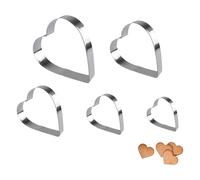 Heart Shape Cookie Cutter, 5 Stainless Steel Press Stampers - Cookie Cutter Set - for Bakery, Birthday, Wedding, Family Gathering, Celebrations