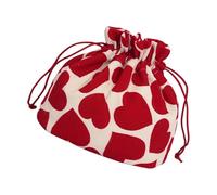 Heart Shape Cosmetic Bag Lovely Makeup Drawstring Storage Large Capacity Toiletry Travel Wash Heart Shaped Makeup, Armor