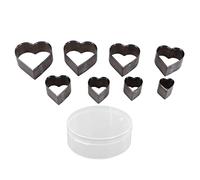 Heart Shape Cutter Set 8PCS Alloy Steel Leather Punching Die Incisive Blade for DIY Crafting Leather Fabric Polymer Clay Jewelry Making