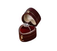 Heart Shape Engagement Ring Box,Small Ring Bearer Box,Portable Jewelry Storage Case,Exquisite Jewelry Display Holder(Red Heart)