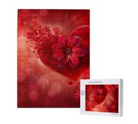 Heart Shape Flower Printed Wooden Intelligence Puzzle 38x52 CM, 500 Pieces(boxed) Jigsaw Puzzles Education Game for Adults, Home Decoration Puzzle