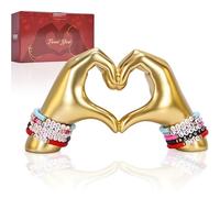 Heart Shape Hand Sculpture, Gold Aesthetic for Bedroom, Bookcase, Coffee Table, Dining Table, Centerpiece, Birthday Gift and Memorial Gift for Wife, Girlfriend, Girl