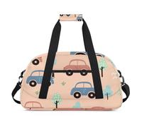 Heart Shape Interesting Theme Gym Bag Sports Duffle Bag Weekend Sleepover Duffel Bags Small Travel Tote for Overnight Workout Gymnastics Dance Ballet, Interesting Cars Pattern, 18.9 x 8.7 x 10.6 in,