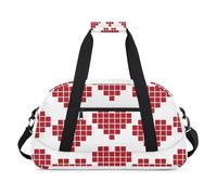 Heart Shape Interesting Theme Gym Bag Sports Duffle Bag Weekend Sleepover Duffel Bags Small Travel Tote for Overnight Workout Gymnastics Dance Ballet, Heart Shape Pattern Theme, 18.9 x 8.7 x 10.6 in,