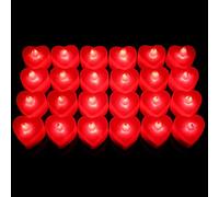 Heart Shape LED Candles Light Pack of 24, Flameless Flickering Love Candle Lighting for Marriage Proposal, Wedding, Valentine's Day, Anniversary, Thanksgiving