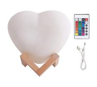 Heart Shape Light - USB Rechargeable LED Night Light 16 Colors | Heart Desk Lamp with Stand and Remote Control | for Teen Room, Children's Room, Living Room Decoration,