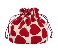 Heart Shape Makeup Bag Lovely Cosmetics Large Capacity Toiletry Drawstring Storage Travel Wash for Women Heart Makeup Toiletry Lovely Wash Drawstring Cosmetics, Armor