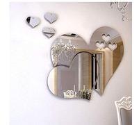 Heart Shape Mirror Wall Sticker 3D Art Wall Decal Removable Mirror Wall Sticker for Living Room Art Decal Decoration