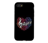 Heart Shape Musical Notes Music Lovers Valentines Design Case for iPhone SE (2020) / 7/8