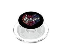 Heart Shape Musical Notes Music Lovers Valentines Design PopSockets PopGrip for MagSafe