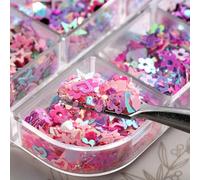 Heart Shape Nail Art Mixed Glitter Hollow Stars Flowers Holographic Glitter Nail Scales Hexagonal Glitter Powder Glitter Chunky Glitter Confetti for
