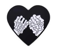 Heart Shape Ocean Wave Tears Enamel Pin with Skeleton Joints and Death Smiles for Lapels, Normal, Non-precious metal