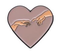Heart Shape Ocean Wave Tears Enamel Pin with Skeleton Joints and Death Smiles for Lapels, Normal, Non-precious metal