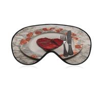 Heart Shape on Plate Sleep Mask Eye Mask Travel Eye Cover