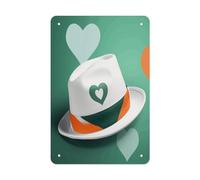 Heart Shape on The Hat Metal Tin Sign Wall Decor Hanging Plaque