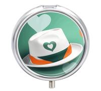 Heart Shape on The Hat Pill Case Pill Box with 3 Compartments