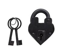 Heart Shape Padlock Victorian Style Heart Lock with Two Skelton Keys, Vintage Antique Preproduction, Anniversary Present, Wedding Favor