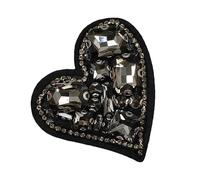 Heart Shape Patches Rhinestones Decorative Iron On Sew On Applique for Clothing Jeans Jackets Bag Tshirt Sew On Crystal Rhinestones Clothes Appliques