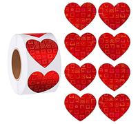 Heart Shape Red Color Stickers Packs of 500pcs Large Coloured Hearts Sticky Labels for Craft Card Making & Decorations Heart Shape Labels Stickers for Craft Gift Tags Sticker Envelope Seal