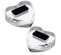 Heart Shape Ring Holder - 2Pcs Clear Acrylic Ring Holder for Women & Girls, Fits Jewellery Ring & Earring Display