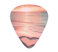 Heart Shape Romantic Beach Guitar Picks Gift Set - Smooth Durable Plectrums For Acoustic, Electric & Bass Guitar, Perfect Present For Guitar Lovers & Musicians