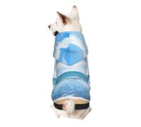 Heart Shape Romantic Beach Print Dog Hoodie Sweatshirt For Small Dogs, Warm, Soft And Breathable Pet Clothes, Easy To Wear Jumper For Winter And Fall Warm