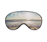 Heart Shape Romantic Beach Sleep Mask Soft Comfortable Eye Mask with Adjustable Strap Eye Cover Eye Shade for Men Women Work Travel