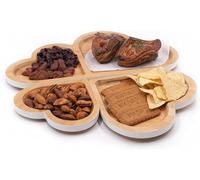 Heart Shape Serving Tray for Kitchen, Decorative Tray Set, Bread Plates, Food Tray Platter, Snake Plates, Food Tray Platter, Pizza, Cheeses, Cupcakes, Sushi, Coffee, Fruit, by Tessie & Jessie (White)