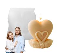 Heart Shape Silicone Candle Mold - Soft Nonstick 3D Wax Form, Reusable Easy Demold Crafting Accessory | Decorative Candle Creation System for Holiday Celebrations Birthday Christmas New Year