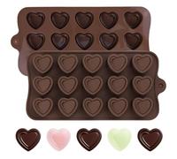 Heart Shape Silicone Chocolate Molds, 15 Cavity 3D Non-Stick Food Grade Silica Gel Mould for Wax Melts Ice Cube Soap Candy Biscuit Cake Decor Dessert Baking DIY Tools F6-SCAXMJ