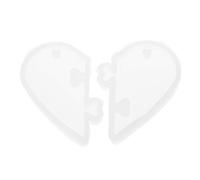 Heart Shape Silicone Mold Lovers Heart Shape Puzzle Pendant Casting Molds with Hole for Jewelry Keychain Making Epoxy Molds Silicone Keychain