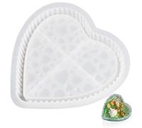 Heart Shape Silicone Tray Mould for Resin and Sequins DIY | Easy Demolding, Smooth White Finish, Desktop Decor Use, for Novice Crafters and Parents
