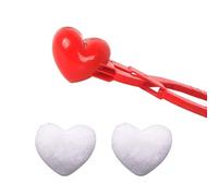 Heart Shape Snowball Maker Toys Love Heart Snowball Maker Clip Snow Brick Maker Sand for Snow Fights (Red)