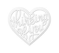 Heart Shape Thinking of You Greetings Die-Cuts Metal Cutting Dies for Card Making Scrapbooking Stencil Embossing Crafts DIY Home Decoration Album Paper Card Gift Cards Decoration
