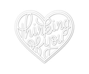 Heart Shape Thinking of You Greetings Die-Cuts Metal Cutting Dies for Card Making Scrapbooking Stencil Embossing Crafts DIY Home Decoration Album Paper Card Gift Cards Decoration