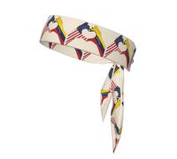 Heart Shape Usa Venezuela Print Head Tie Headbands, Ninja Karate Tie, Athletic Sweatbands,Sweat Wicking Workout Head Band