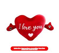 Heart Shape Valentines Pillow, Fluffy Stuffed Heart Plush,Red Love Stuffed Musical For Girlfriend Toy Interactive Wife Mothe