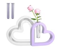 Heart Shape Vase - Heart Vase Mould Silicone, Love Vase Resin Mould, Love Dried Flower Arrangement | Heart Shaped Resin Mould, Heart Shape, Plant Propagation with 2 Tubes, Romantic Adhesive Mould