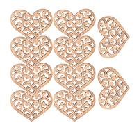 Heart Shape Wooden Craft Decorations Premium Quality Smooth Finish Ready to Paint DIY Embellishments for Wedding Party Scrapbooking Home Decor 10pcs (3#)
