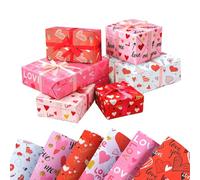 Heart Shape Wrapping Paper, Gft Wrapping Paper 6 Sheets 50x70cm Love Heart Design Gift Wrap Recyclable Craft Paper for Birthday Anniversary Wedding Valentine's Day