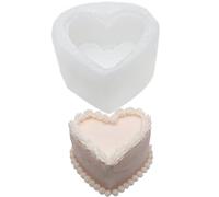 Heart-shaped 3d Silicone Mold Single Cavity Moulds,Rose Cake Flowers Mould with 8 Candle Wick for Wedding Valentine's Day Diy Aromatherapy Handmade Soap Making