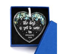 Heart-shaped Acrylic Engagement Gifts for Couples 2026, the Best if get to come ENGAGED Wedding Gifts for Bride and Groom, Mr and Mrs Gifts Anniversary Keepsake Ornament with Gift Box
