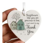 Heart-Shaped Acrylic Sea Glass Ornament, Thank You Neighbor Gift - Ceramic & Resin Christmas, Housewarming Keepsake for Community Friendship (A#)